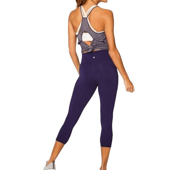 LULULEMON ATHLETICA In Movement Crop 'Everlux 19' In Aeon Size 2 - Picture 2 of 5